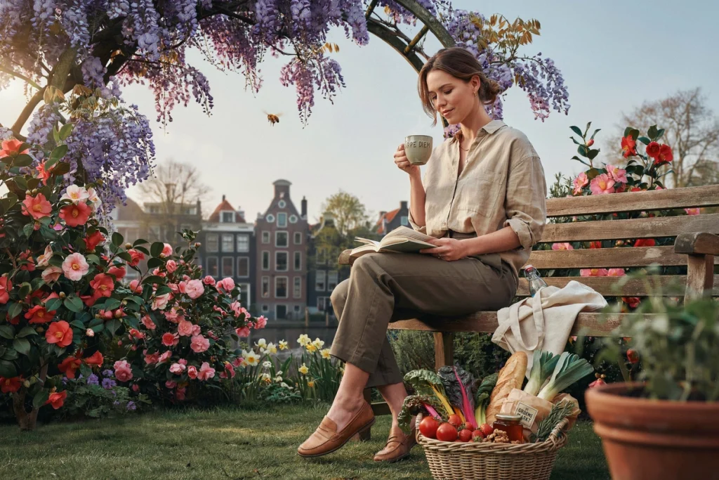 Rustige groene tuin